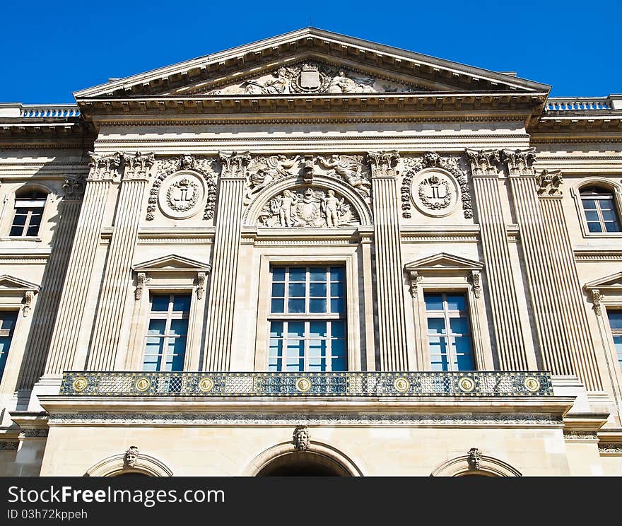 Back side of The Louvre museum , which is a famous art gallery in Paris, France. Back side of The Louvre museum , which is a famous art gallery in Paris, France.