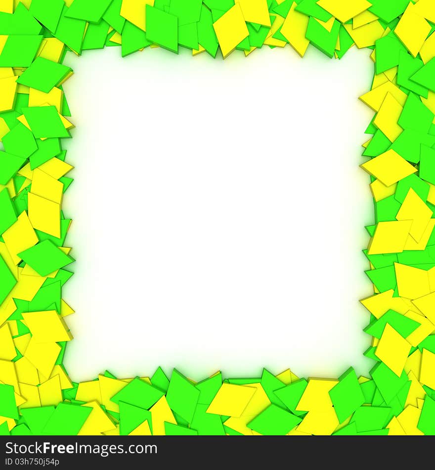 Empty frame with yellow-green stars, design element. Empty frame with yellow-green stars, design element
