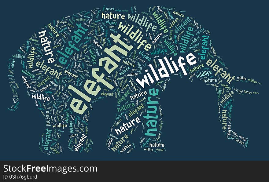 Wordcloud Of Elefant