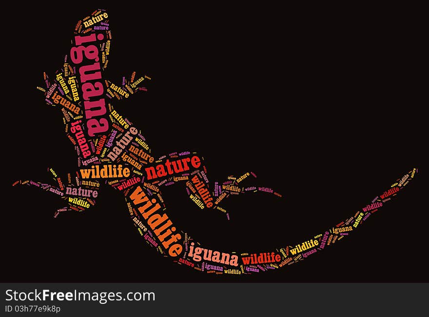 Textcloud Of Iguana