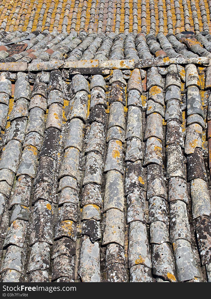 Raw texture of a roof with old tiles. Raw texture of a roof with old tiles