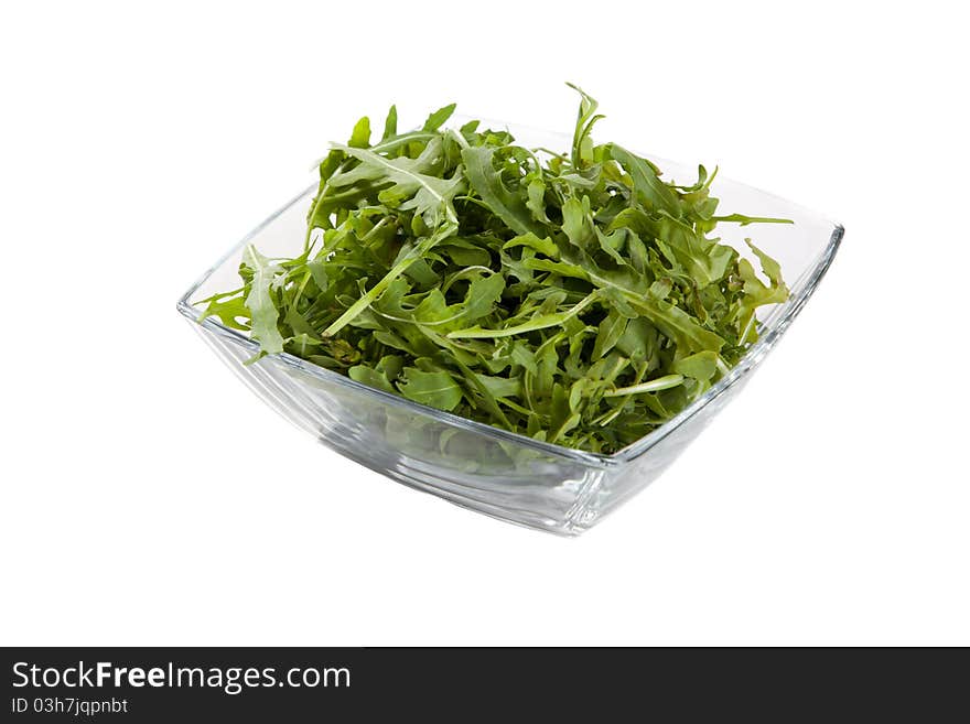 Green salad isolated on white