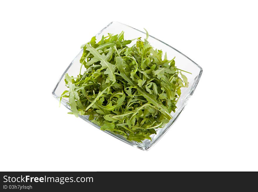 Green salad isolated on white