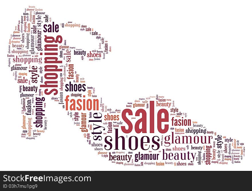 Wordcloud: Silhouette Of Shoes