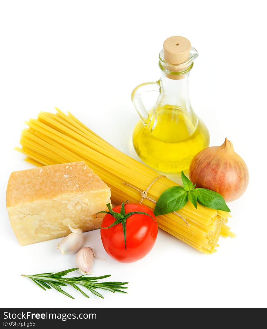 Close up of basic ingredients for italian pasta. Close up of basic ingredients for italian pasta