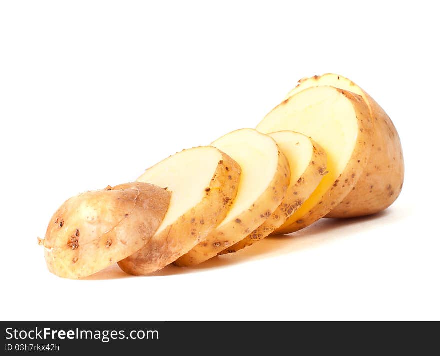 Sliced yellow potatoes