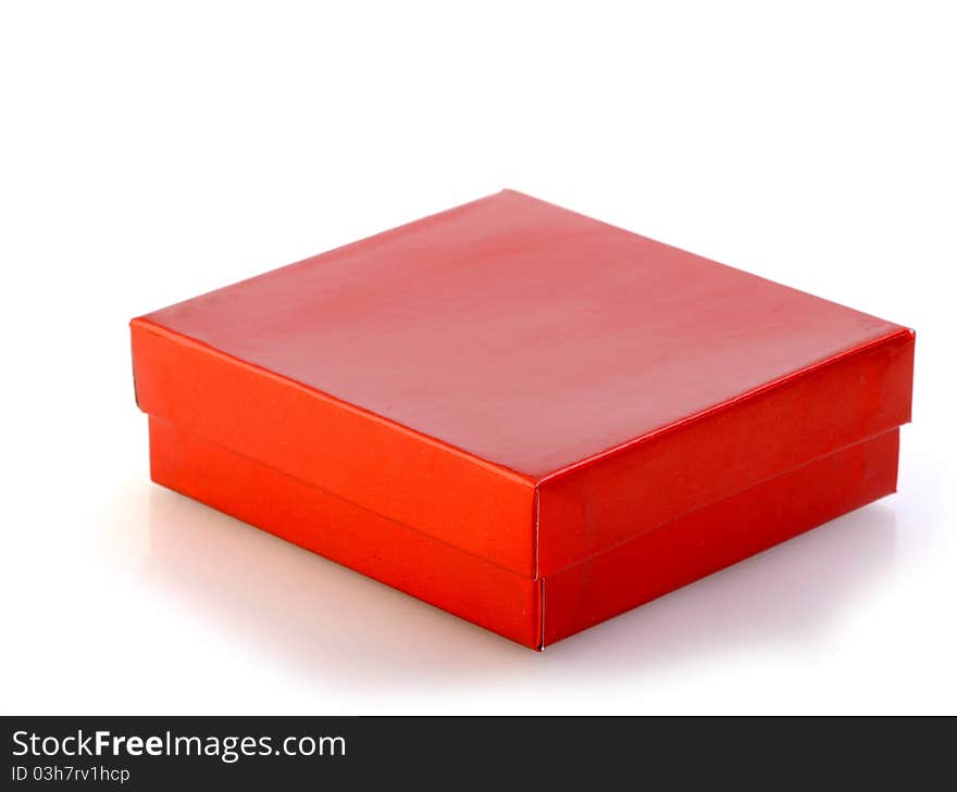 Small red Christmas box isolated