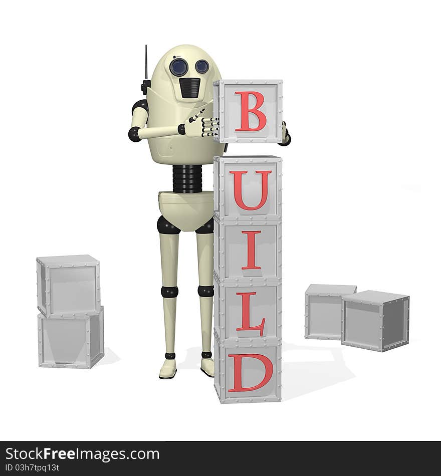 Robot with building blocks