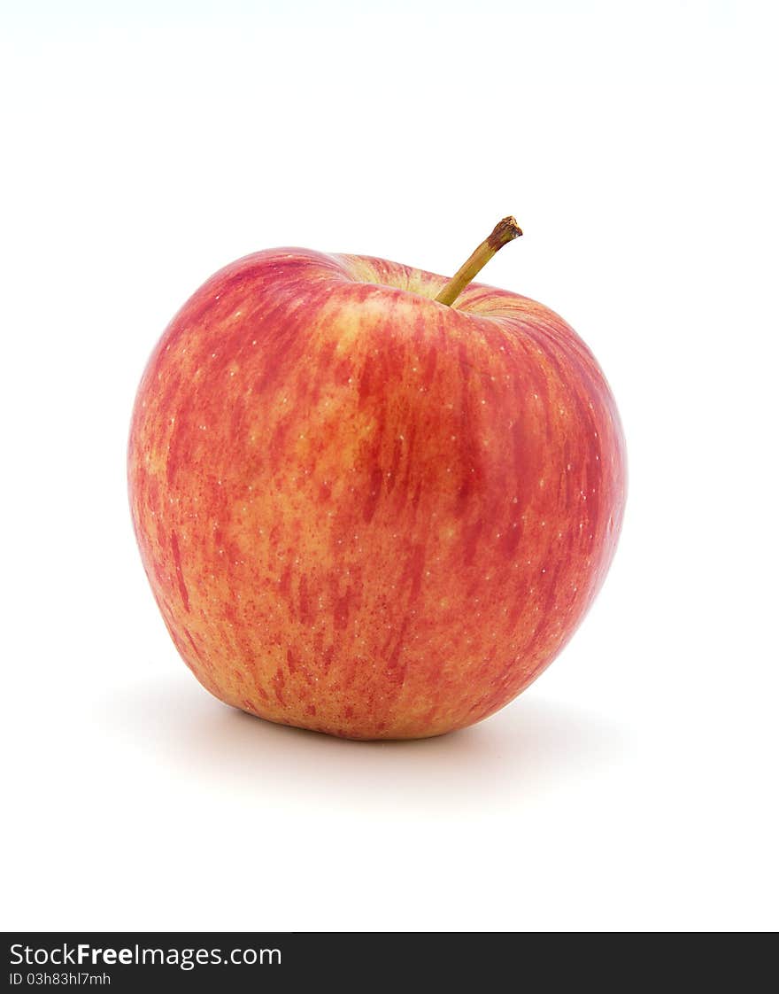 Red ripe apple on a white background. Red ripe apple on a white background