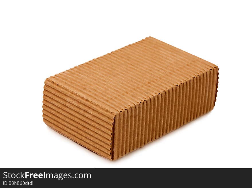 Corrugated paper box isolated on white