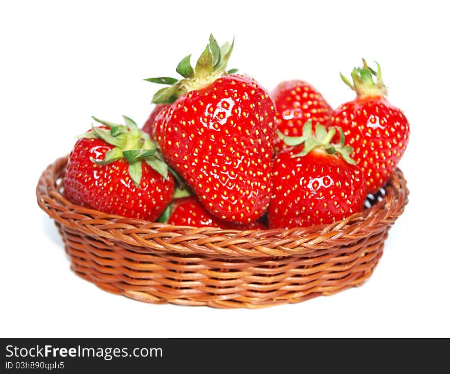 Strawberries on a white background