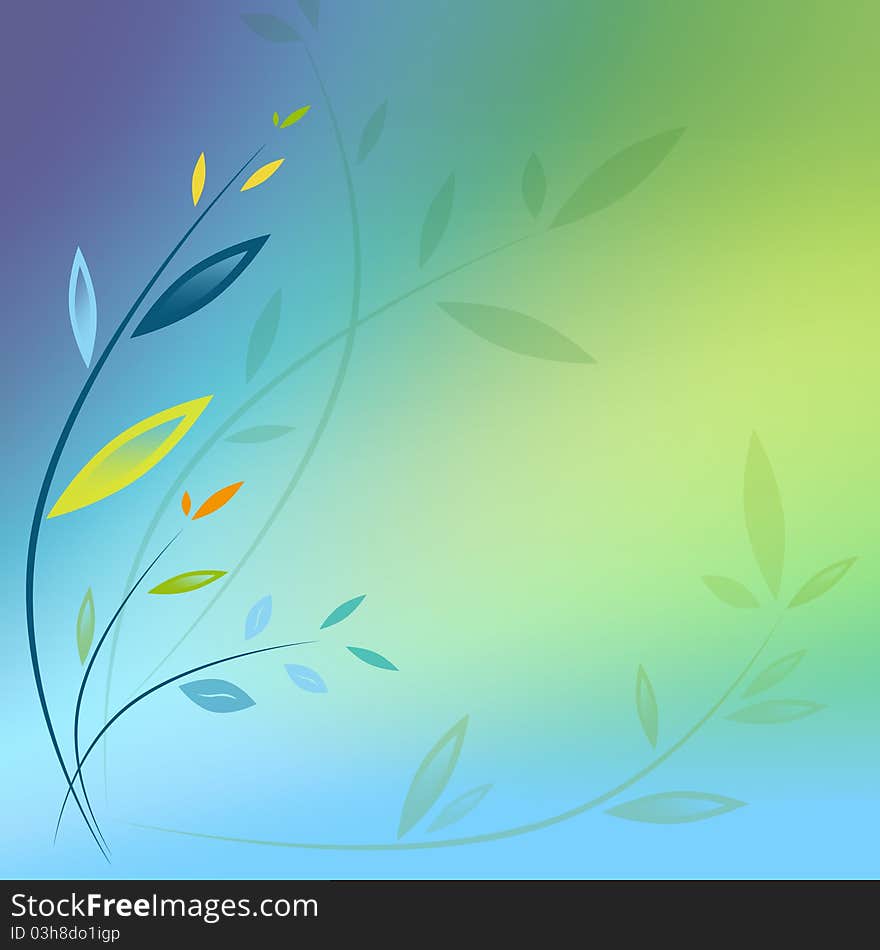 Decorative background with floral elements. Decorative background with floral elements