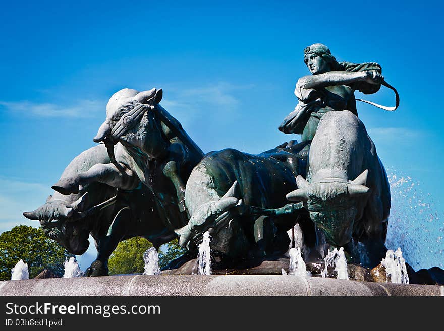 Gefion fountain in Churchill park - Copenhagen, Denmark. Gefion fountain in Churchill park - Copenhagen, Denmark