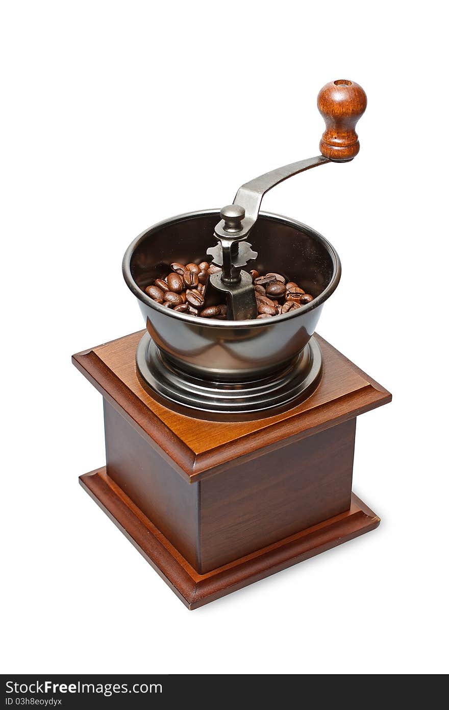 Coffee grinder with beans inside