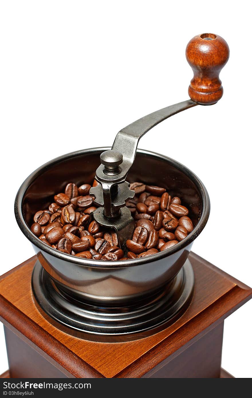 Coffee grinder with beans