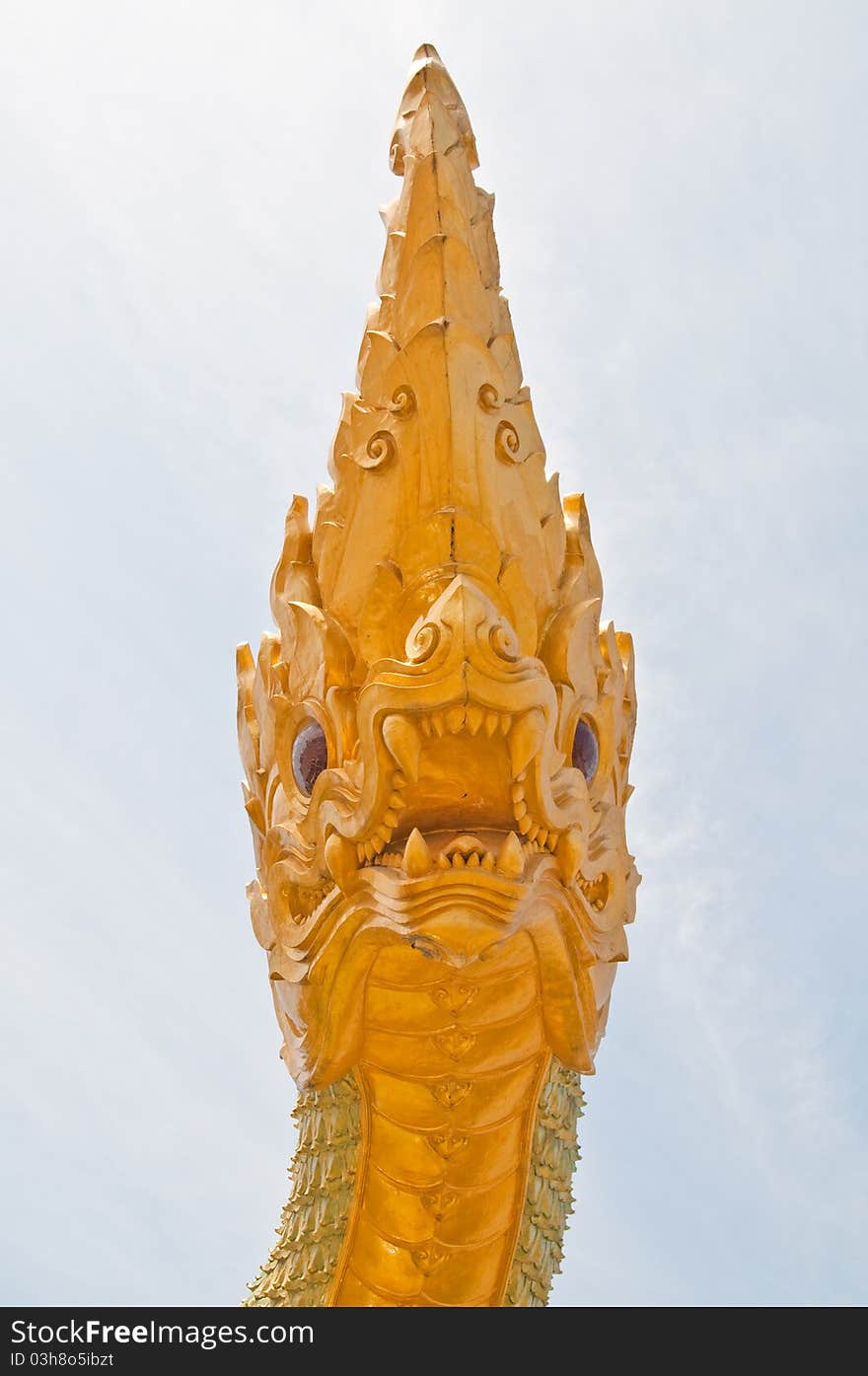 Head of big Naga statue , Thailand.