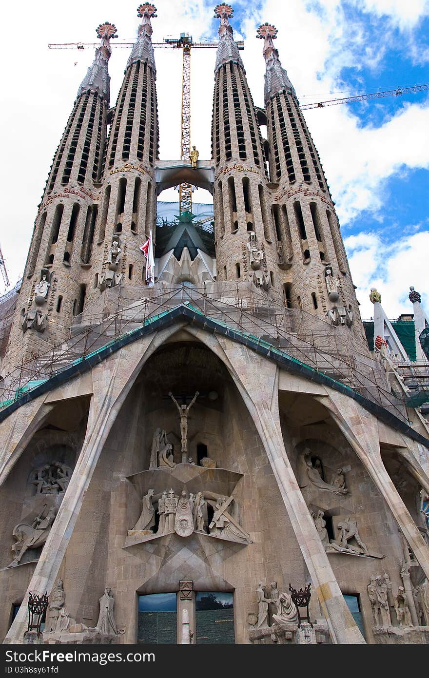 The new entry to cathedral Sagrada Familia in Barcelona. The new entry to cathedral Sagrada Familia in Barcelona