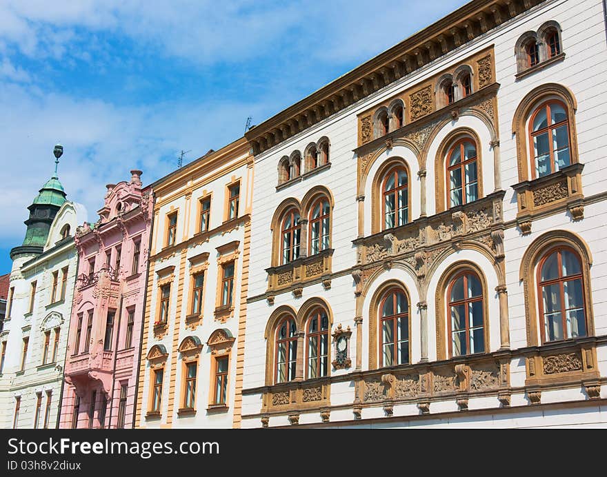 Facade of buildings in Czech Republic