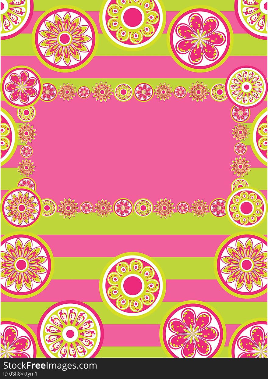 Greeting card with abstract flower pattern. Greeting card with abstract flower pattern