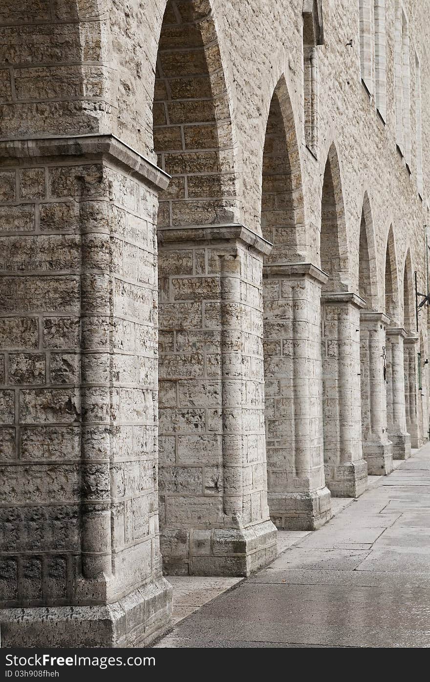 Pillars of old building