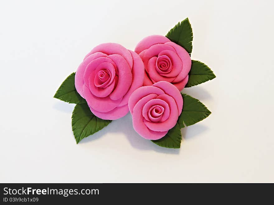 The Bunches of Artificial flowers roses made from clay. The Bunches of Artificial flowers roses made from clay