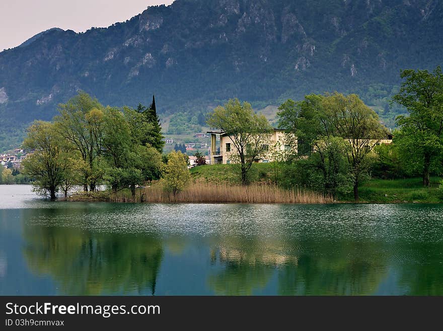 Italian house at the shore of lago di seo. Italian house at the shore of lago di seo