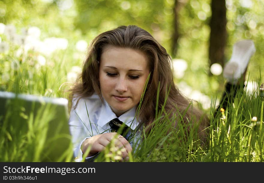 Girl with laptop