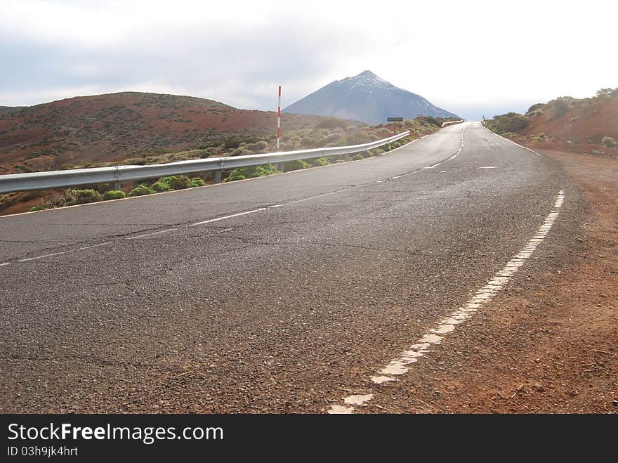 The road to volcano teide, tenerife canary islands