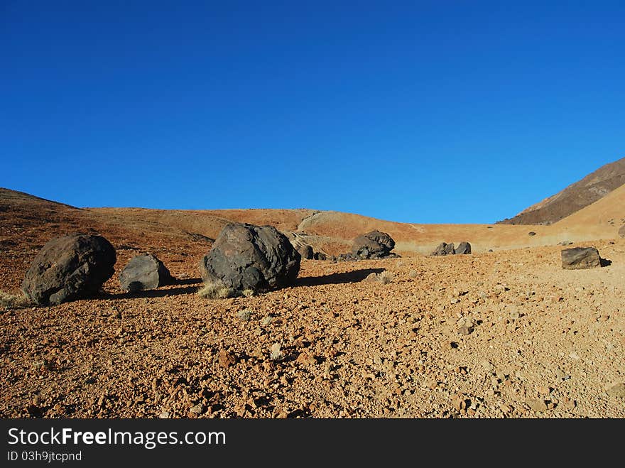 A landscape of the volcano teide in tenerife, canarian islands.