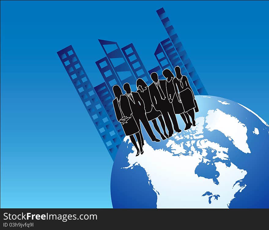 Business office women vector Illustration
men teamwork world together