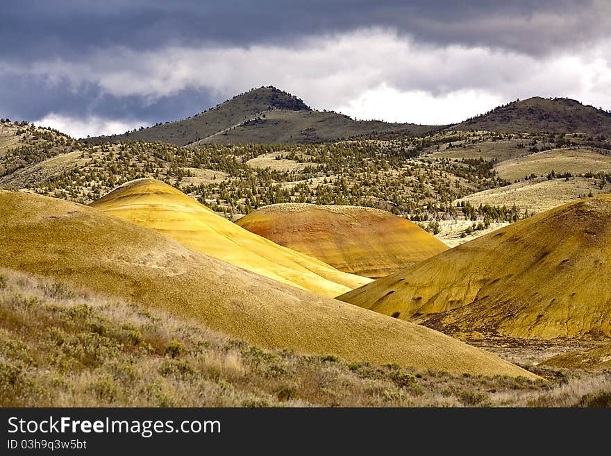 Grand vista of Painted Hills.