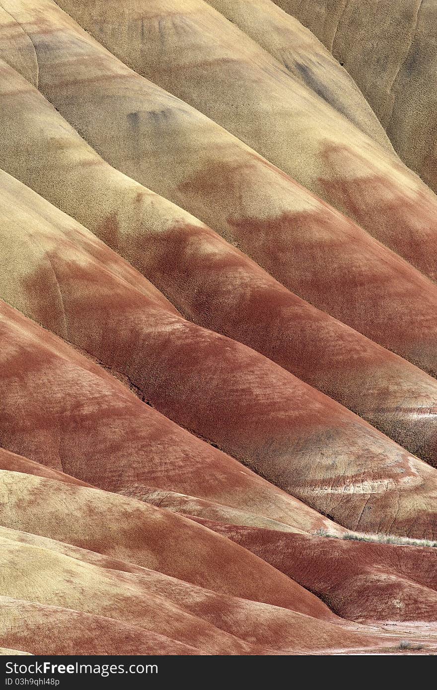 The geologic patterns and colors of the Painted Hills in Oregon. The geologic patterns and colors of the Painted Hills in Oregon.