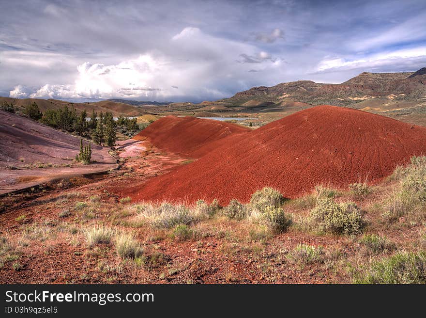 The red hills in the painted Hills unit in north central, Oregon. The red hills in the painted Hills unit in north central, Oregon.