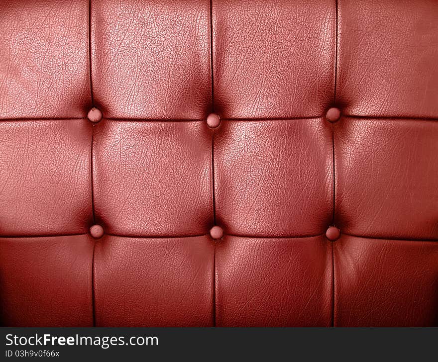 Texture of Red leather of sofa background. Texture of Red leather of sofa background