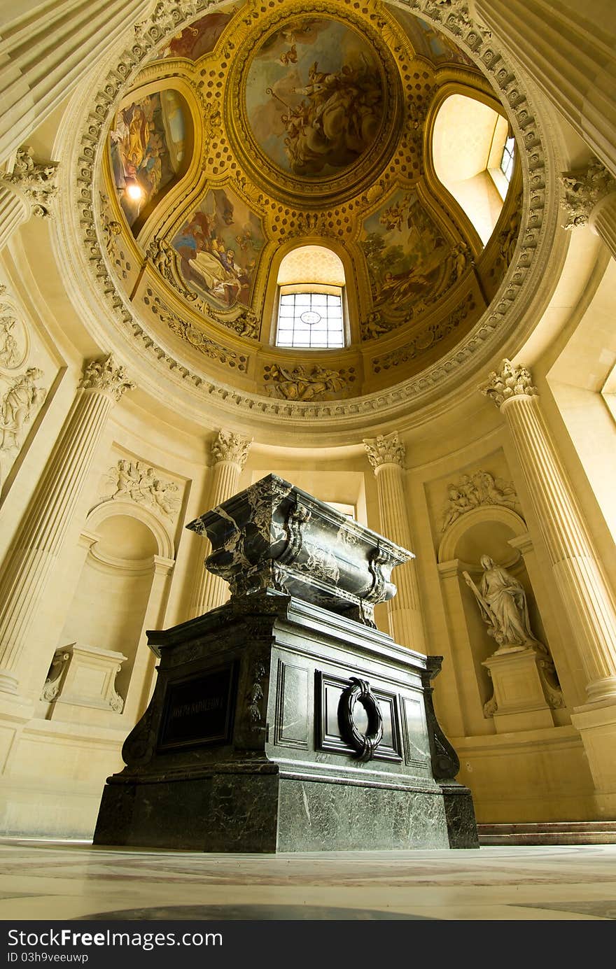 The sarcophagus of Joseph Bonaparte in Les Invalides(The National Residence of the Invalids). Joseph Bonaparte was the elder brother of Napoleon I of France. He was King of Naples,Sicily and Spain.