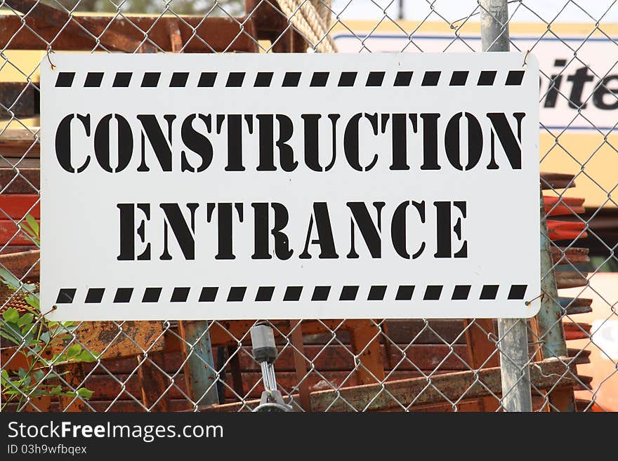 Construction entrance sign