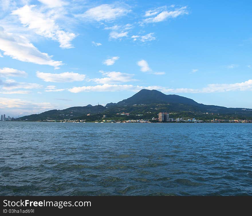 Mountain , Clouds And River