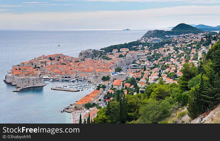 Panorama the old city of Dubrovnik in Croatia. Panorama the old city of Dubrovnik in Croatia