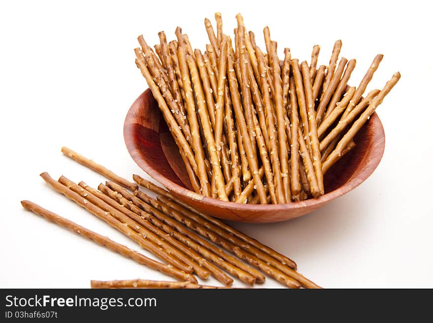 Saltsticks in the wood bowl