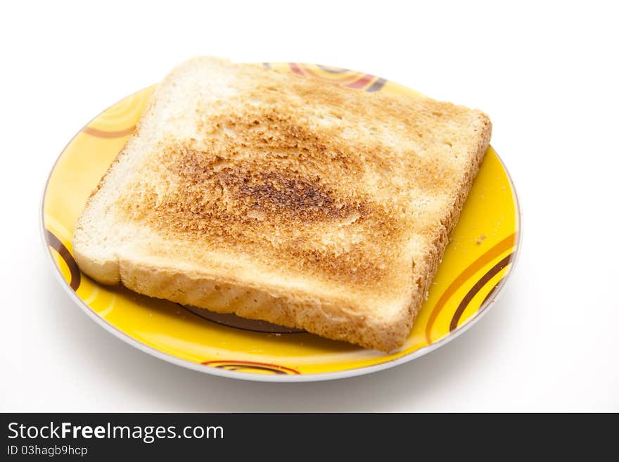 Toast brown baked and onto plates