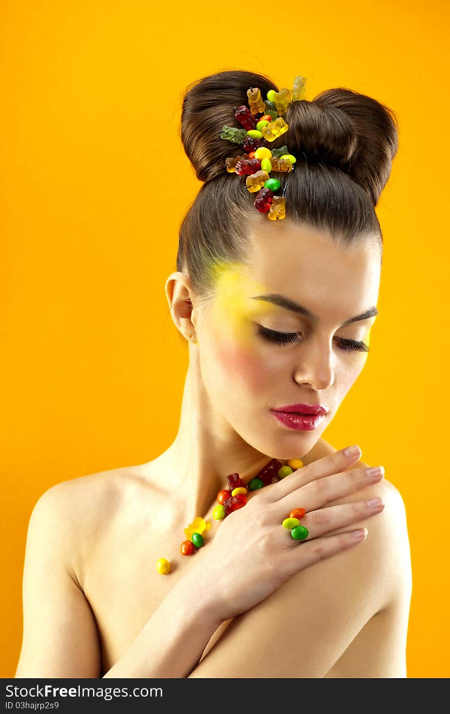 Close-up Portrait Of Beautiful Brunette