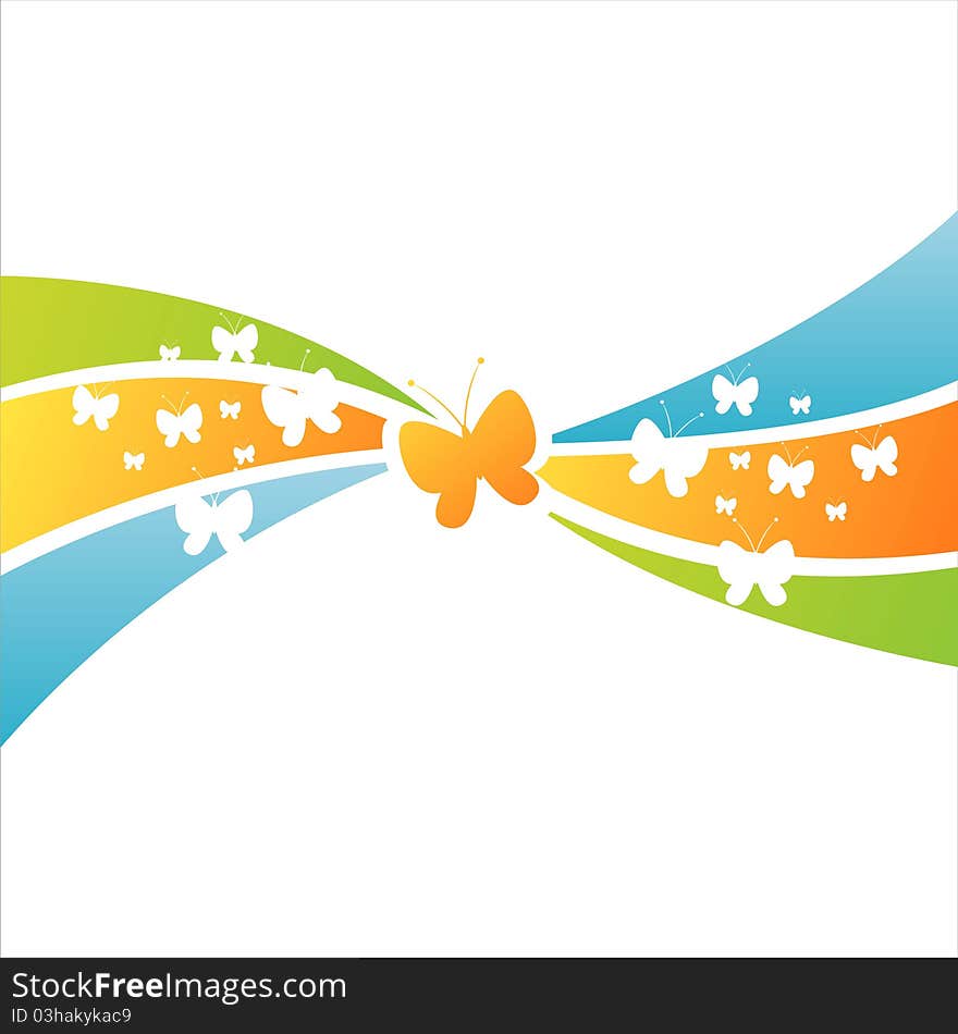 Colorful glossy background with butterflies. Colorful glossy background with butterflies