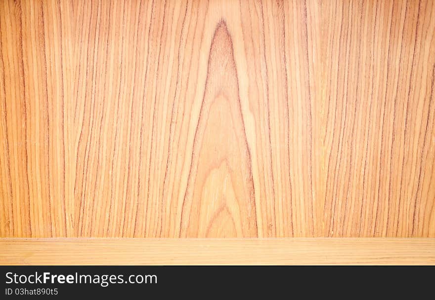 Empty Wood Shelf On Wooden Wall