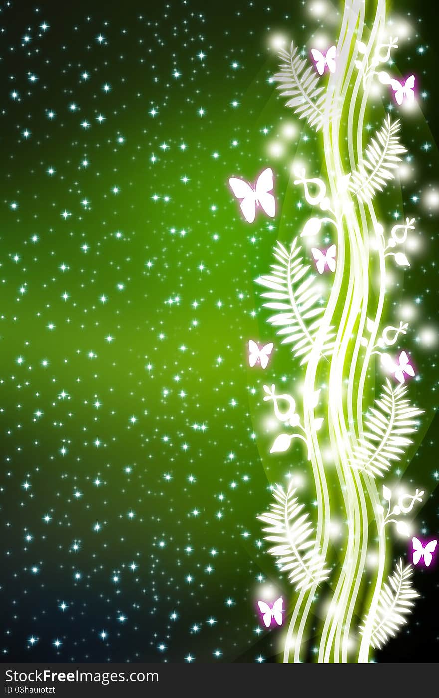 Abstract butterfly flower light background