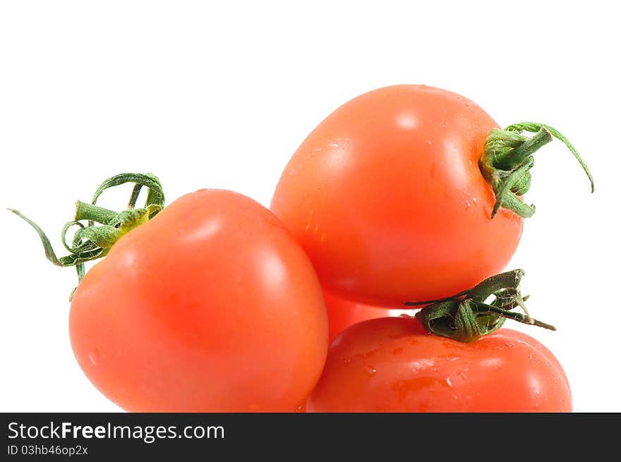 Tomato isolated on white close up