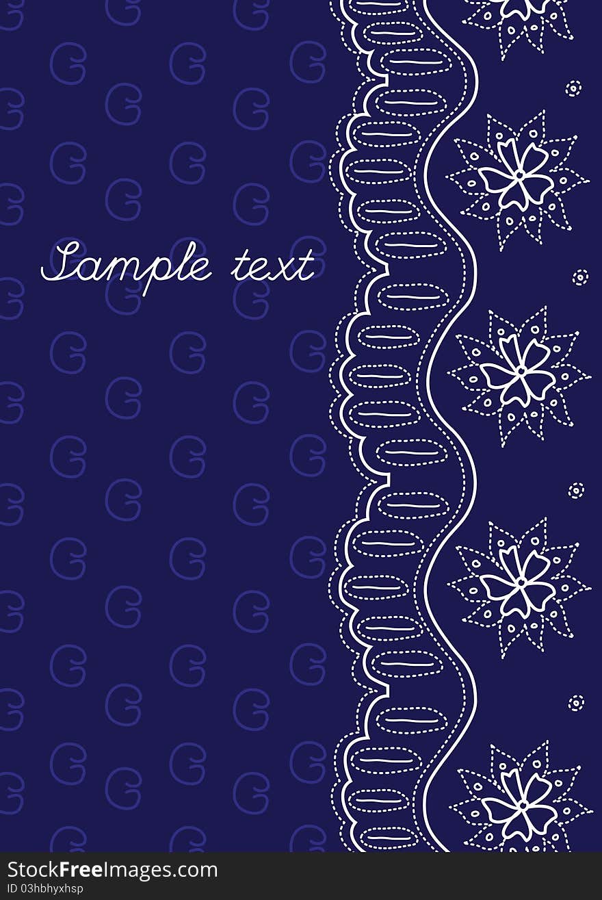 Decorative border on a blue background