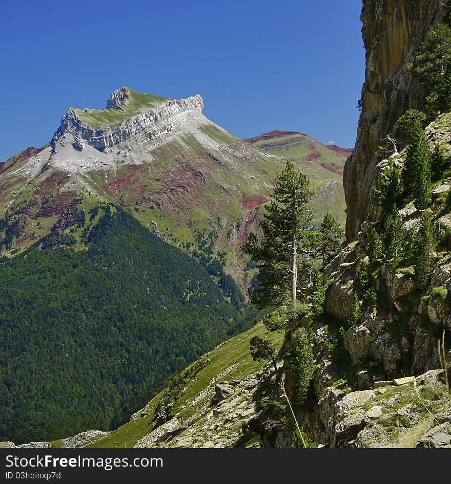 Pyrenean landscape in the Atxer Castle. Pyrenean landscape in the Atxer Castle