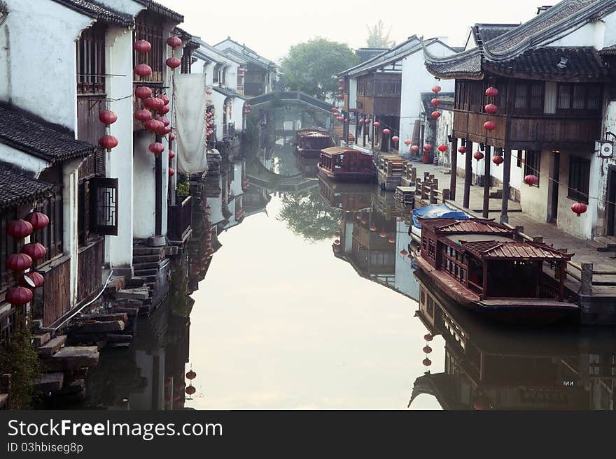 Traditional Chinese old street in wu yuan. Traditional Chinese old street in wu yuan.