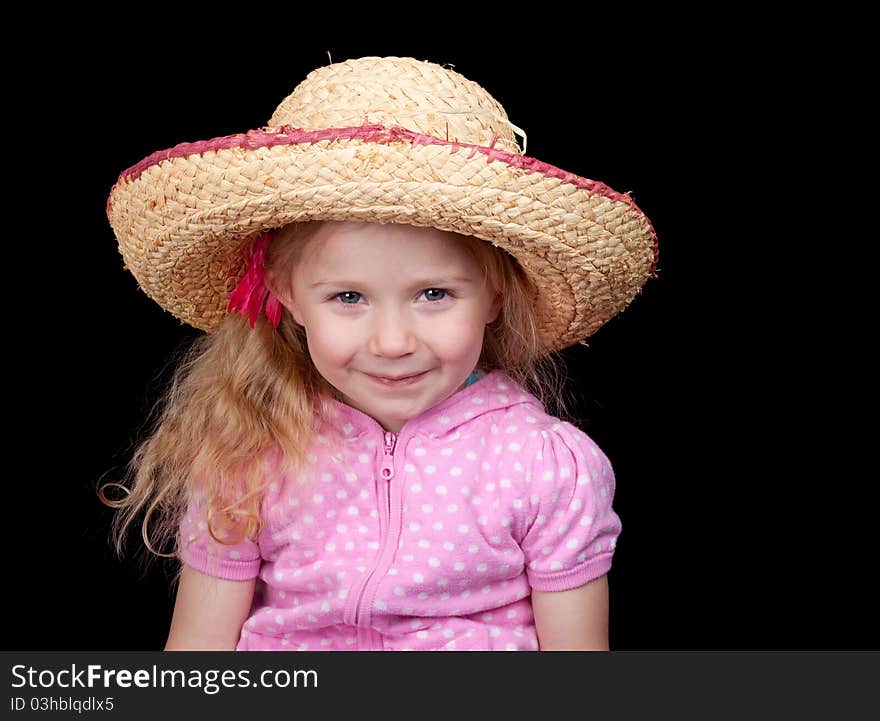 An amazing image of an adorable girl wearing a hat. An amazing image of an adorable girl wearing a hat.