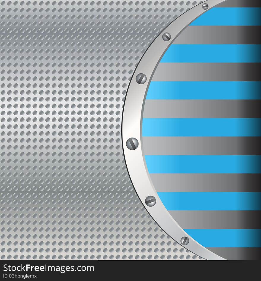 Metal background with blue lines